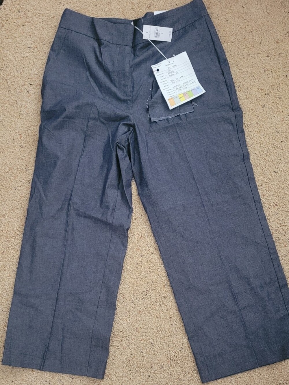 Ann Taylor Factory Slim Wide-Leg High-Rise Ankle Pants Blue Size 8